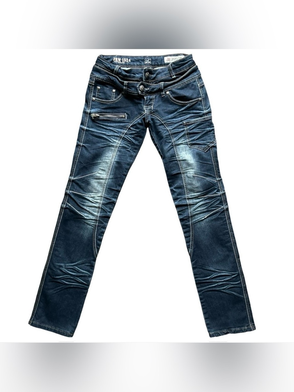 Y2K “J-Rag” Dark Wash Low Rise Cargo Style Limited Edition Denim Jeans